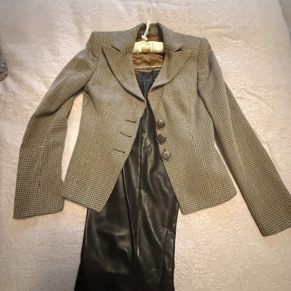 Georgio Armani pantsuit, brown and tan , size 42